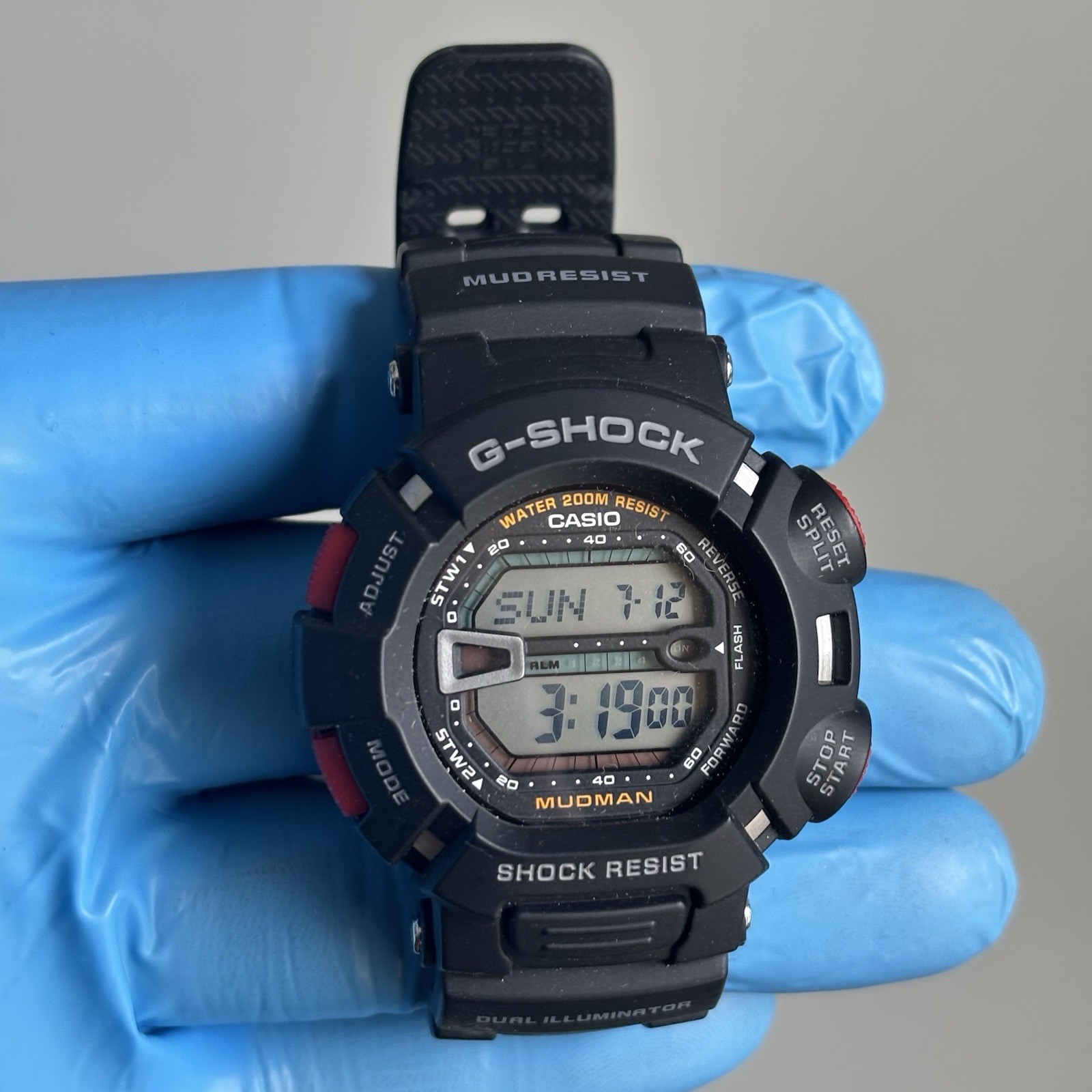 Casio G-Shock Mudman Chronograph Alarm Watch 3031 G-9000 Black Red