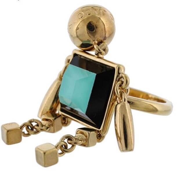 Marc By Marc Jacobs Womens Stacked Figure Block Dusty Jade Green Ring – Size – 8