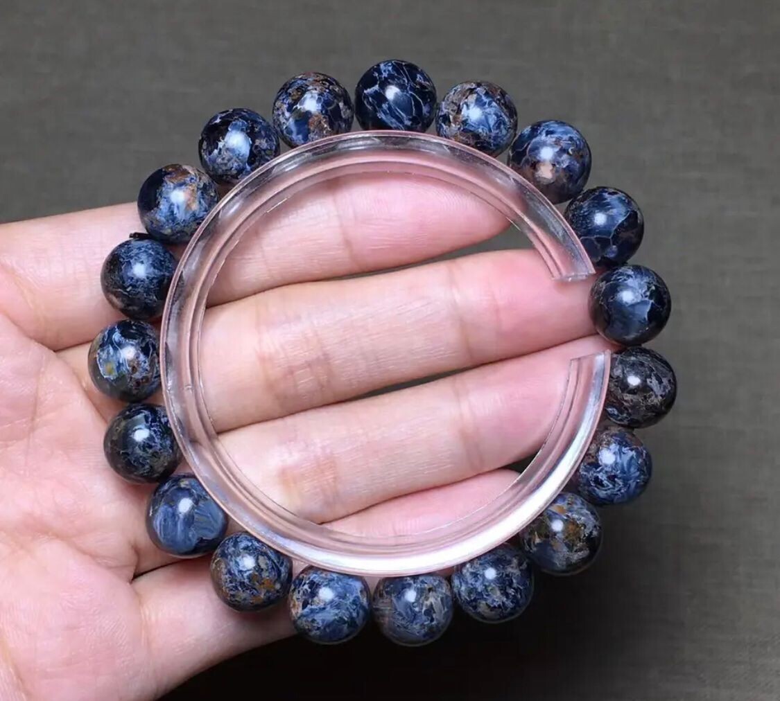 Natural Blue Pietersite Bracelet Jewelry 10.5mm Namibia Rare Stone Beads AAAAA