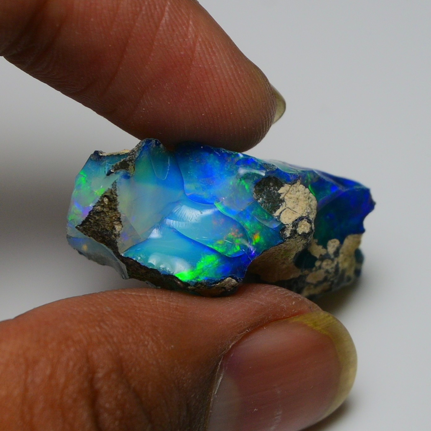 20.00 Ct Natural Black Ethiopian Opal Rough, Fire Opal Gemstone, Welo Opal Raw