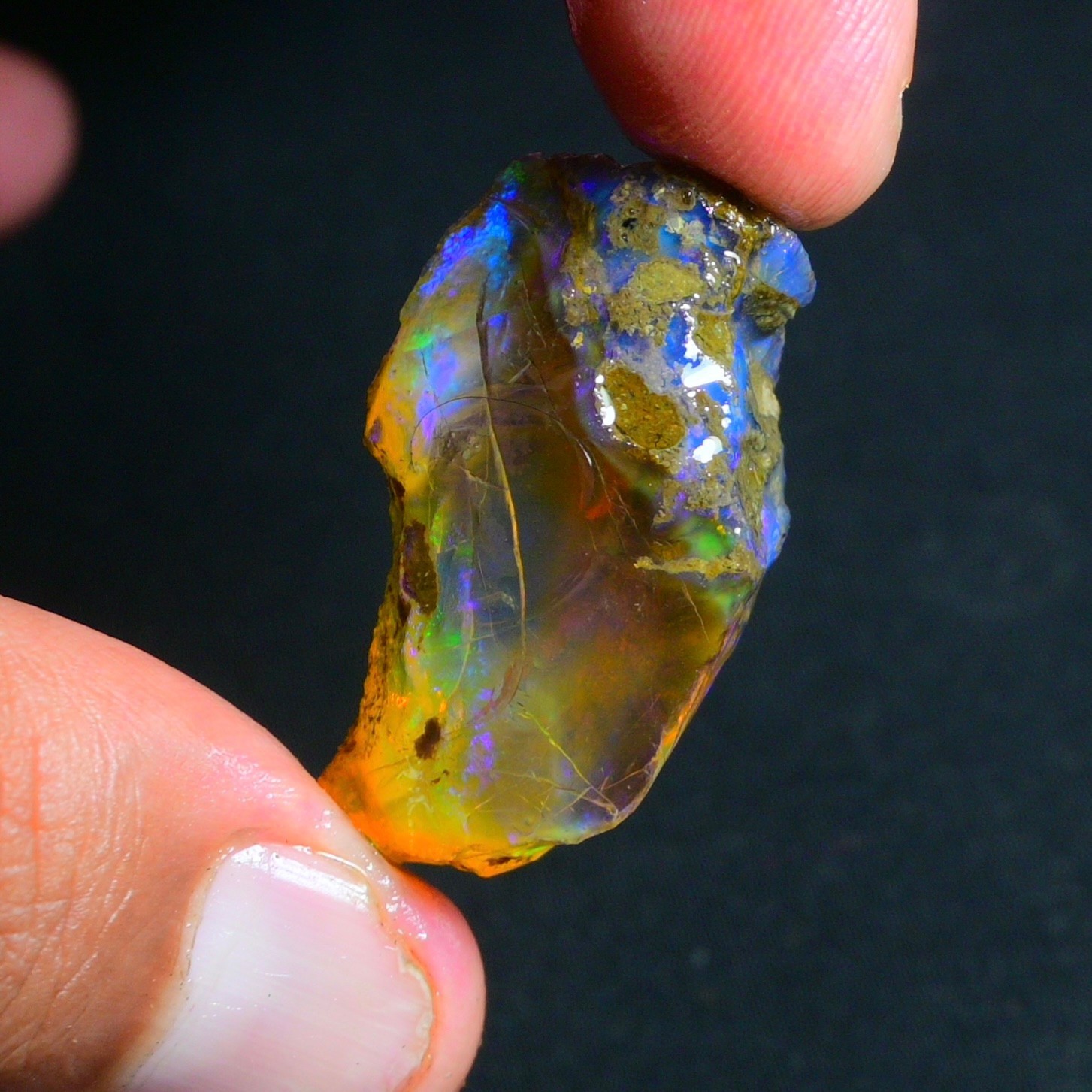 Stunning Multi Fire Natural Ethiopian Oil Opal Rough 51.00 Cts Raw Opal Specimen