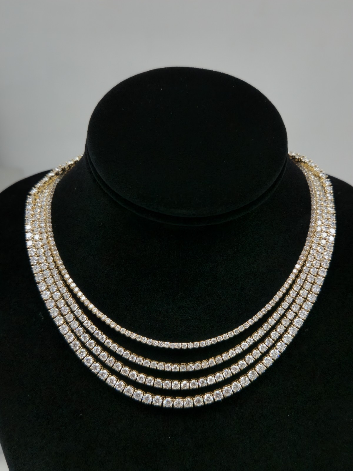 14K Lab Diamond Tennis Necklace 17″ 7–20 CTTW