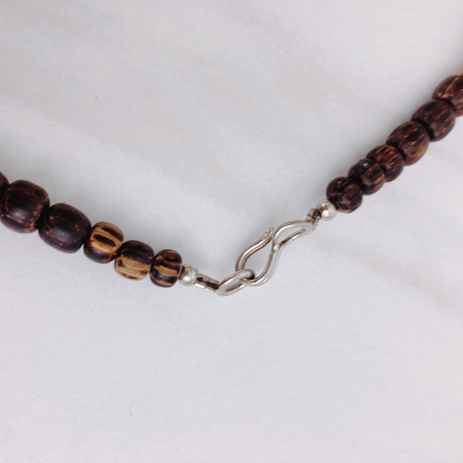 Tribal Wood Bead Bib Necklace & Earrings Set, Faux Horn, Boho
