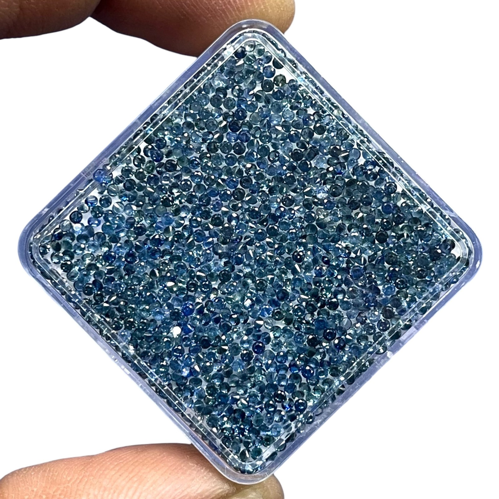 VVS 100 Pcs Natural Ceylon Blue Sapphire 1.4mm Round Diamond Cut Loose Gemstones
