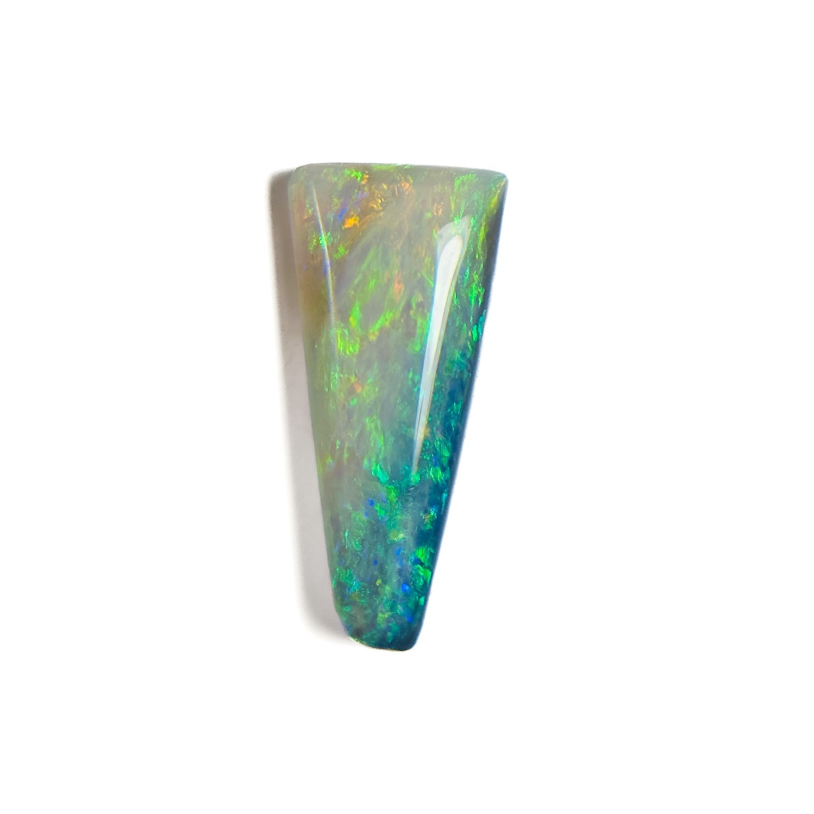 Semi Black Opal Multicolour 18×8.5×4.1 Cabochon Triangle 3.85 Carat OPAL138