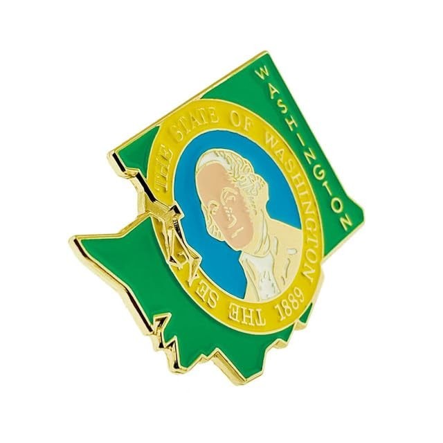 State Shape Flag Lapel Pin – Enamel Pin for Collectors, Gifts, & Events