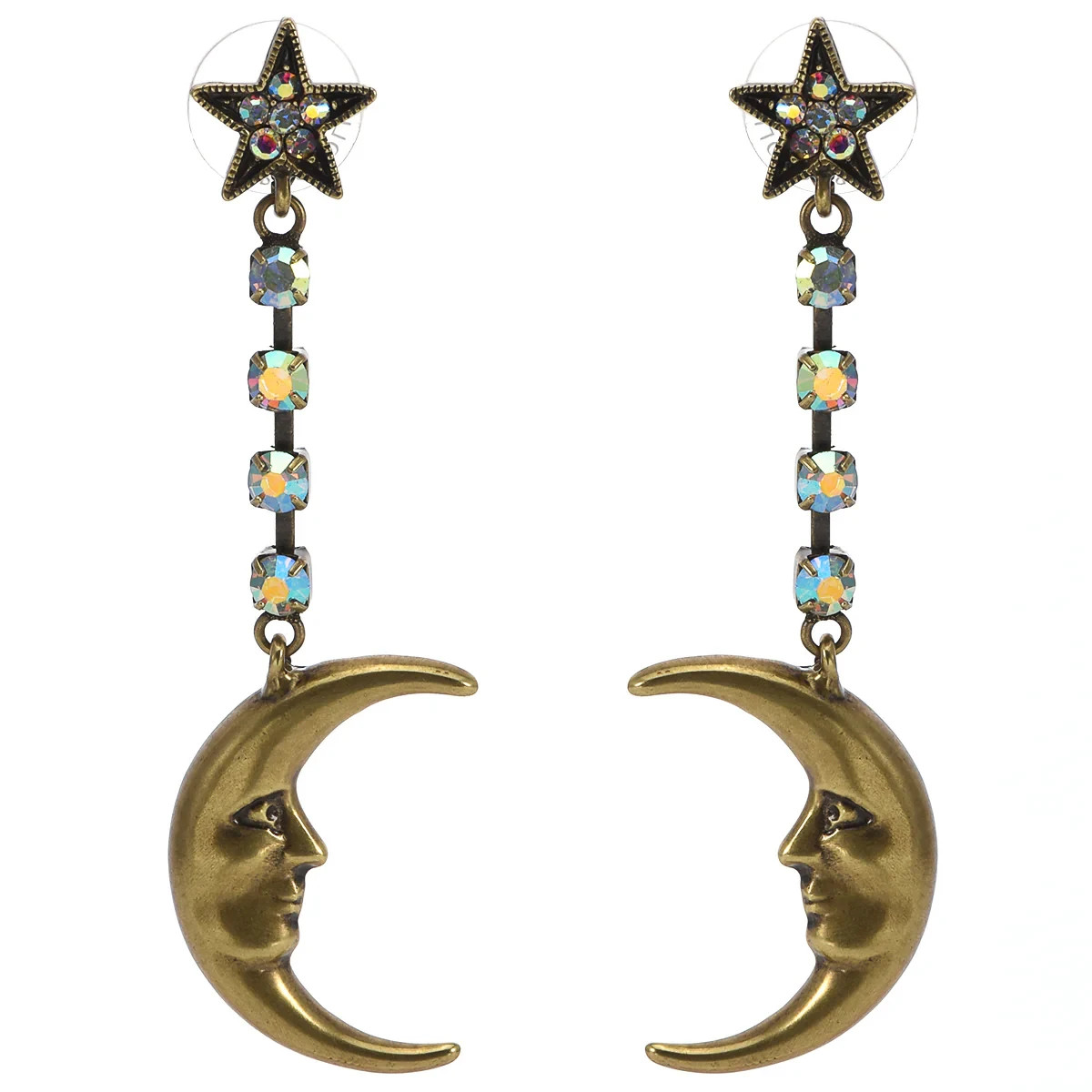 KIRKS FOLLY MOON MAGIC PIERCED EARRING BRASS OX