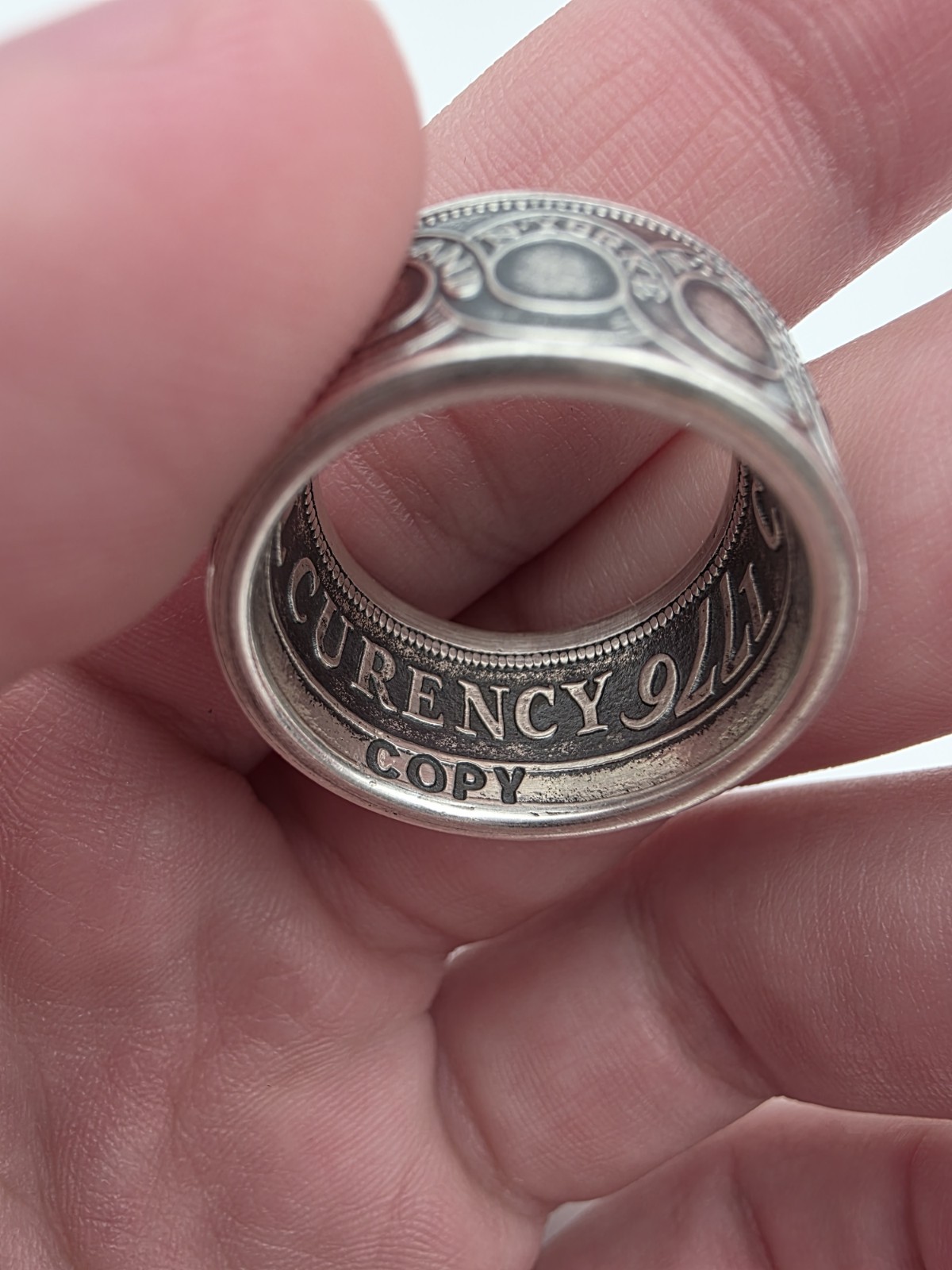 Coin Ring Made From A 99.9% Pure Silver Copy of the 1776 Continental Dollar