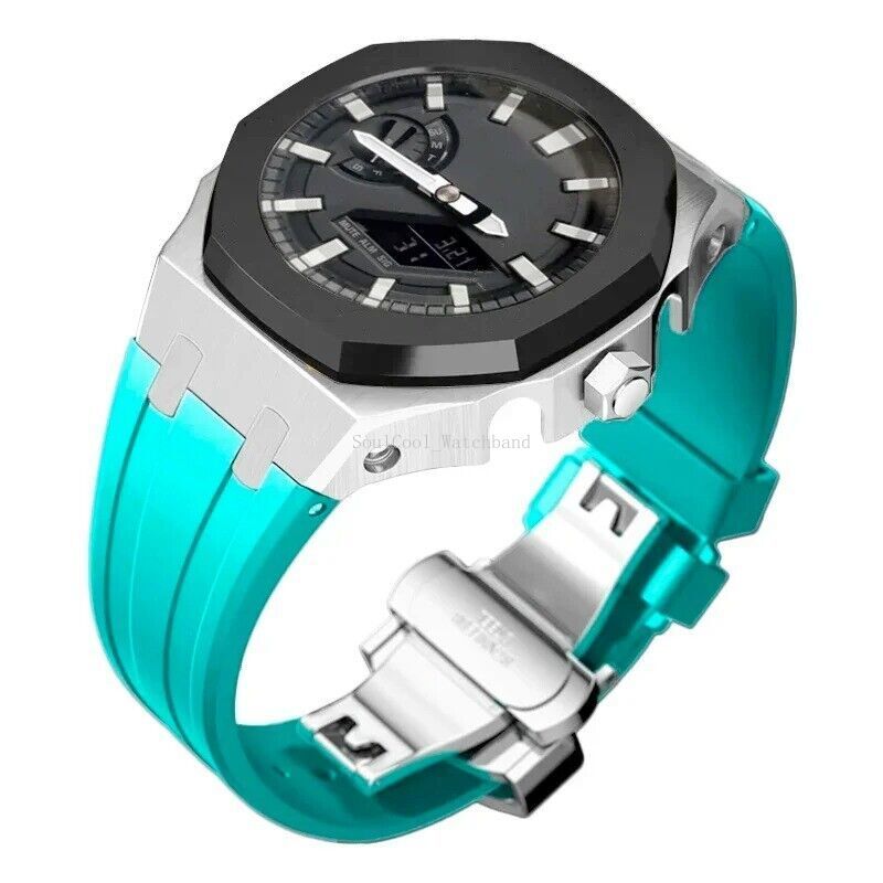 Gen 5th Metal Watch Bezel Case Mod Kit With Rubber Band For Casioak GA 2100/2110