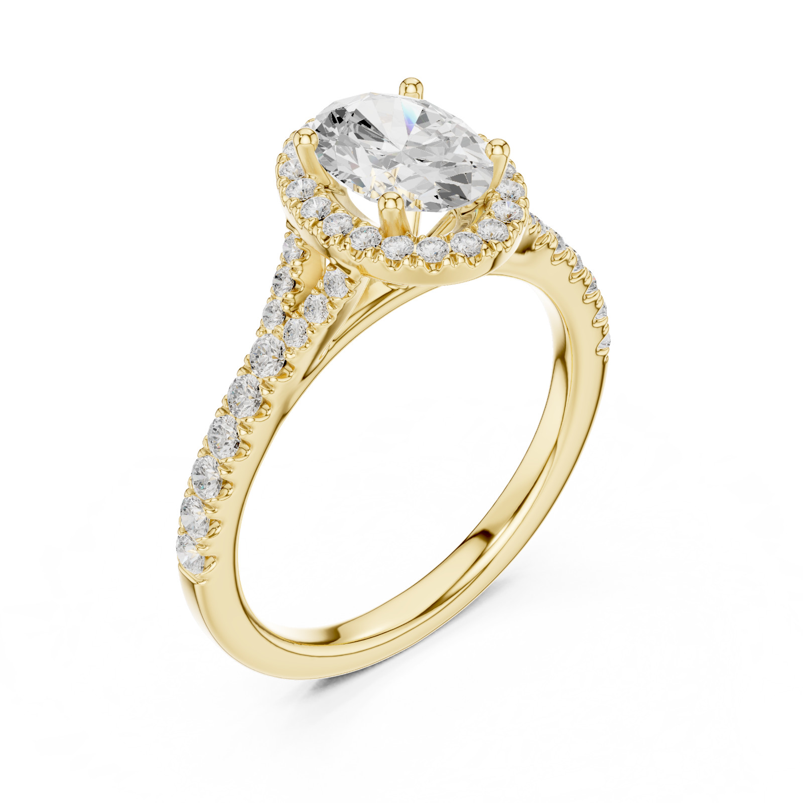 Oval 1.3 Ct Certified Lab Grown Diamond Engagement Cosmos Ring 14K Gold Over