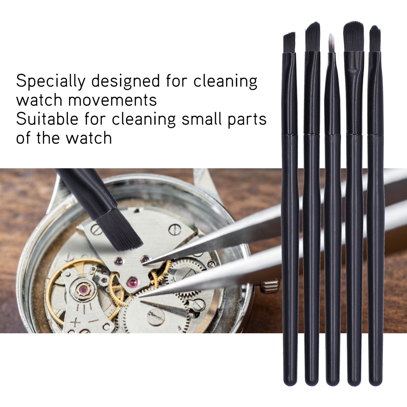 Watch Cleaning Brush Set Wristwatch Movement Small Part Cleaning Soft Brushes