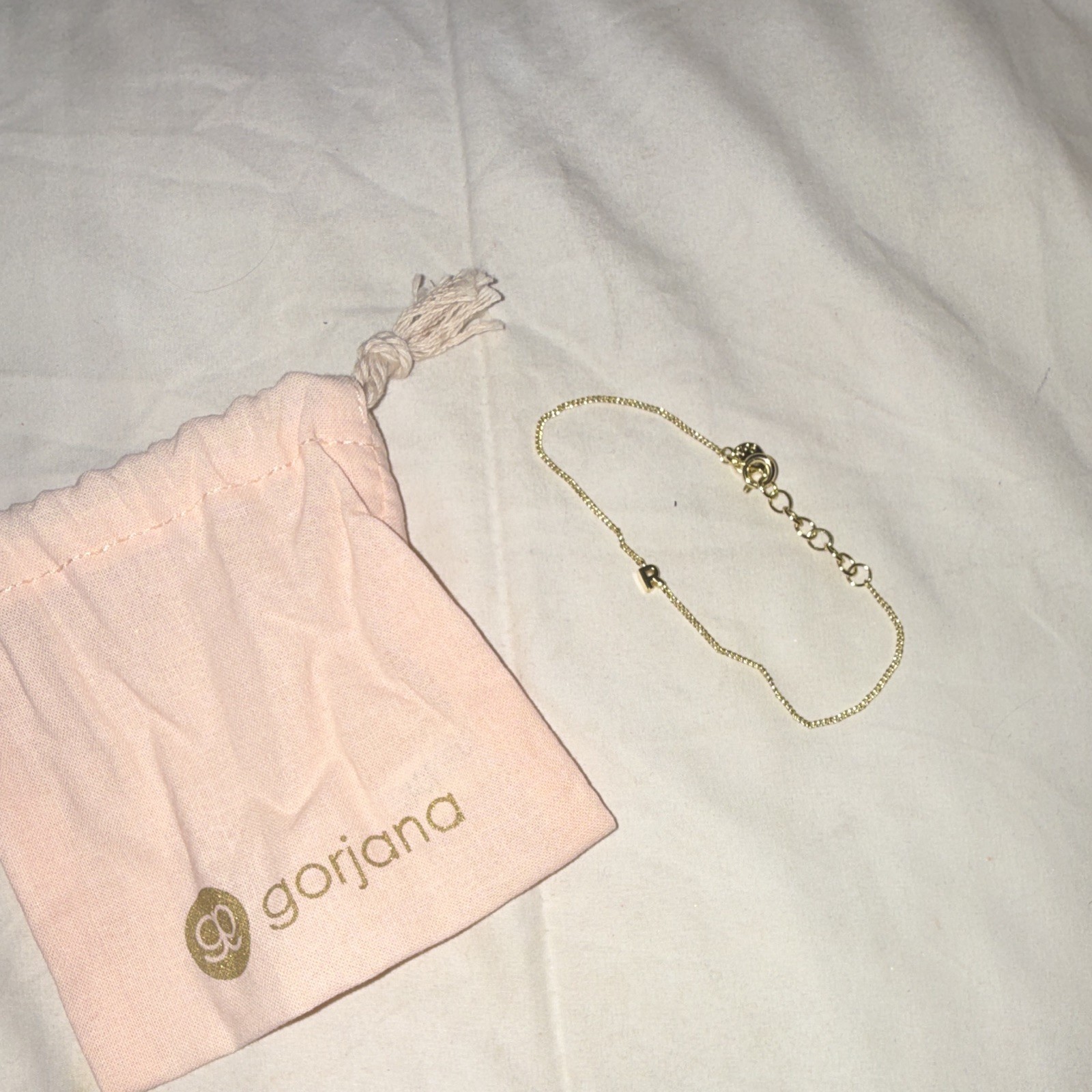 Gorjana Gold Tone Adjustable Box Chain Bracelet, Lobster Clasp Closure