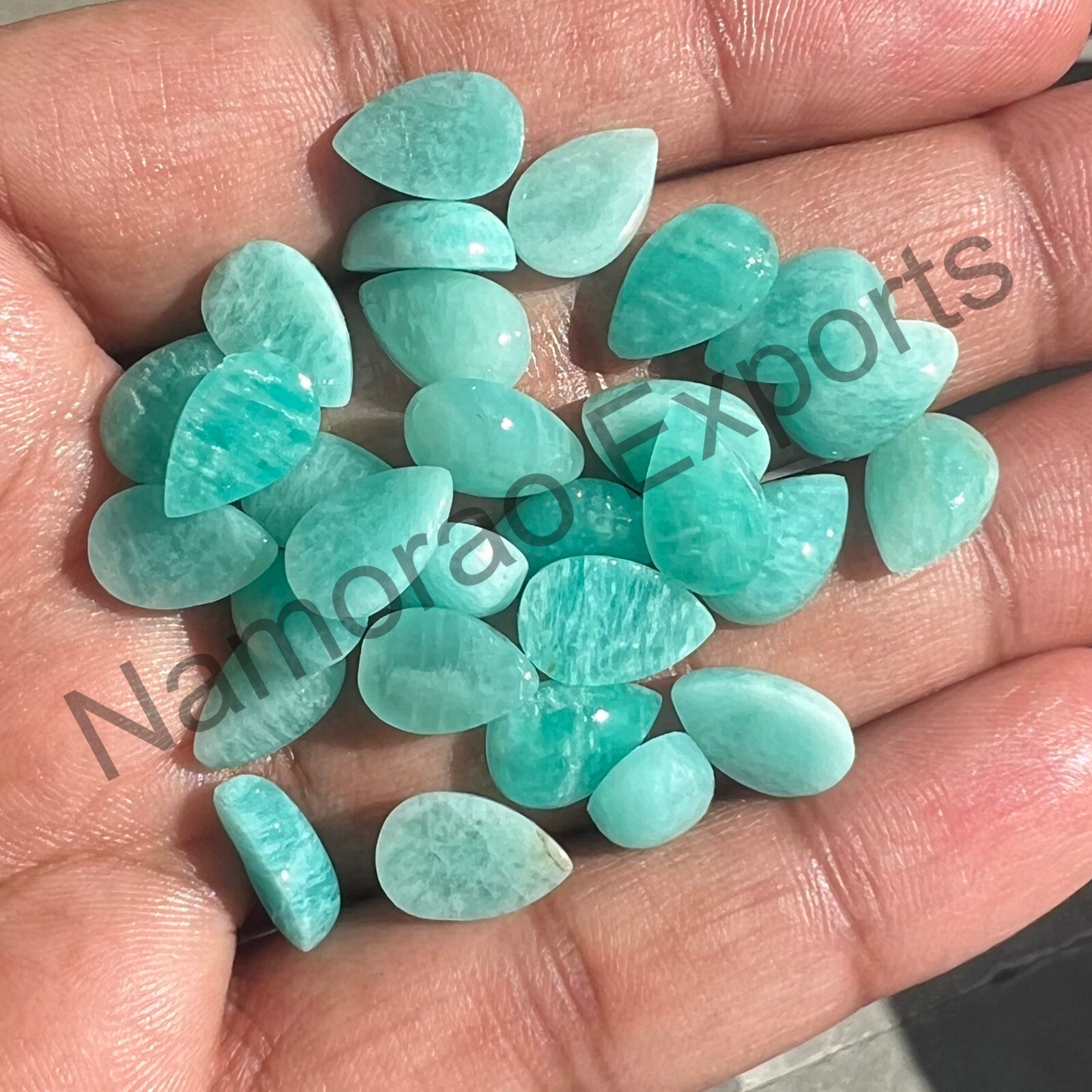 Natural Amazonite Pear 5×7 mm to 15×20 mm Cabochon Loose Gemstone Lot