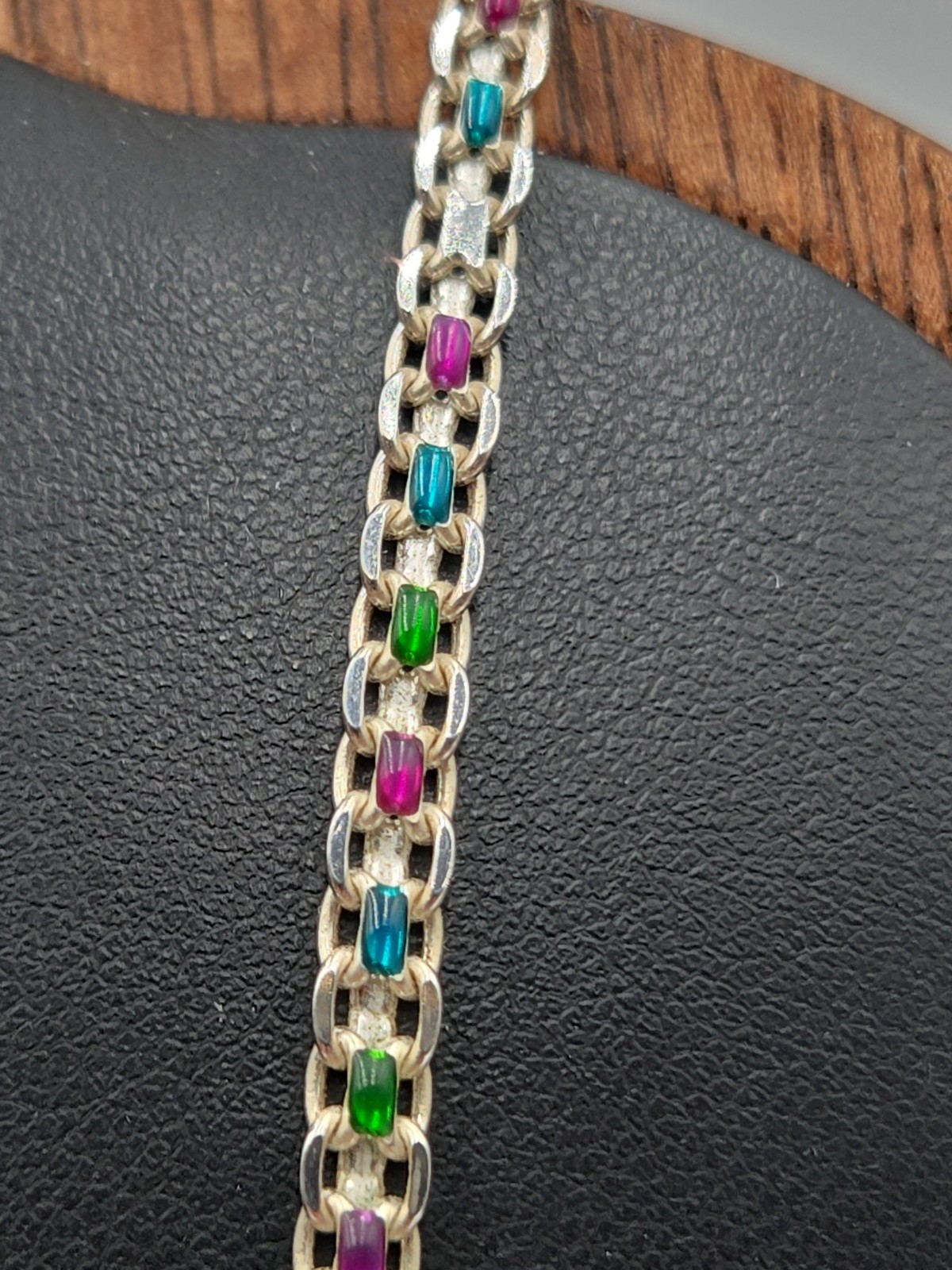 925 Milor Bismark Chain Sterling Silver Multi-Color Enamel