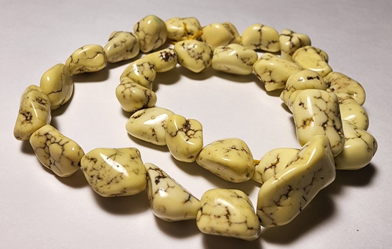 Turquoise Yellow Nuggets 15 1/2″ Strand 8×13 to 12x 19mm Side Drilled