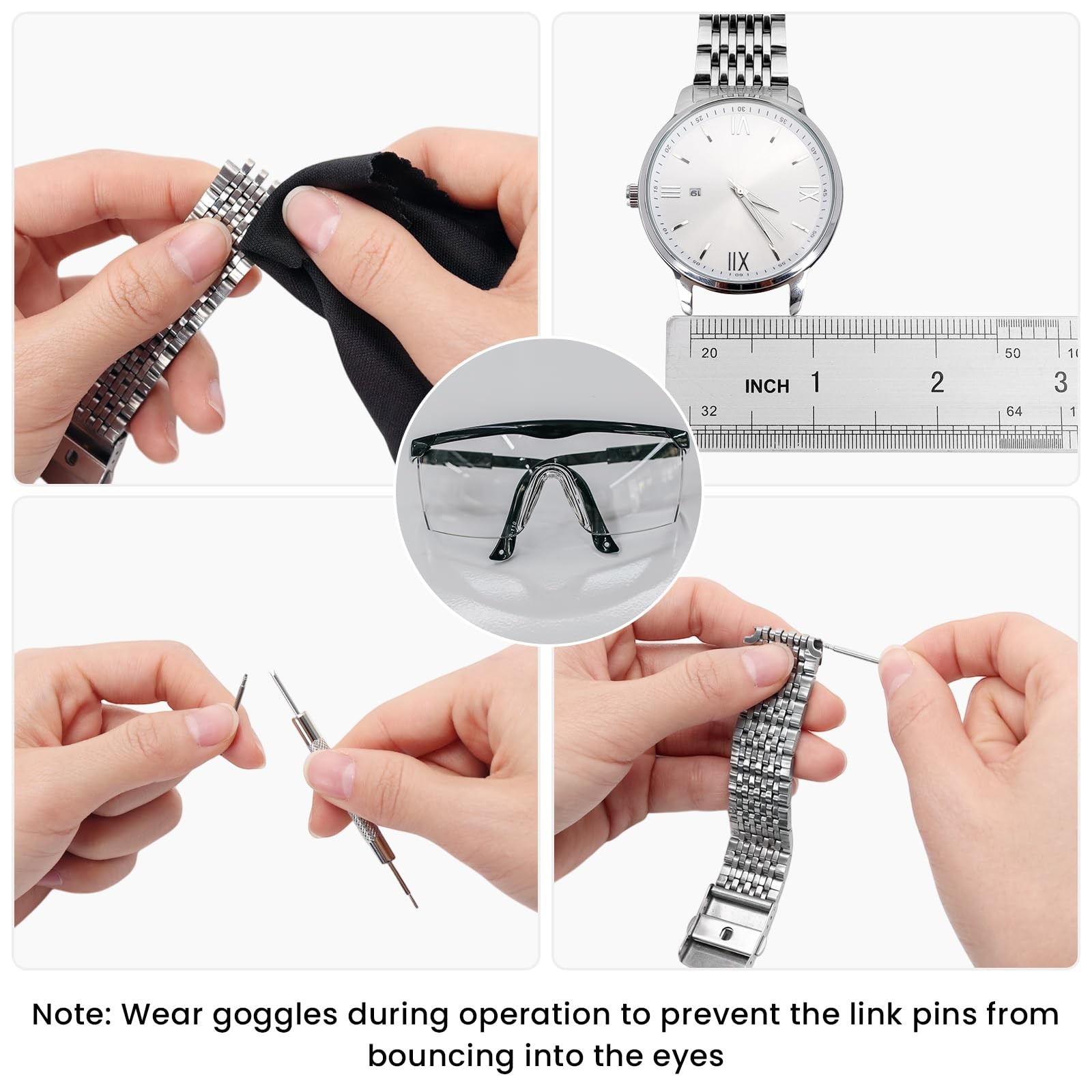 Watch Pins Kit with Spring Bar Tool, 360 Pcs 8-25 mm Watch Band Link Pins and…