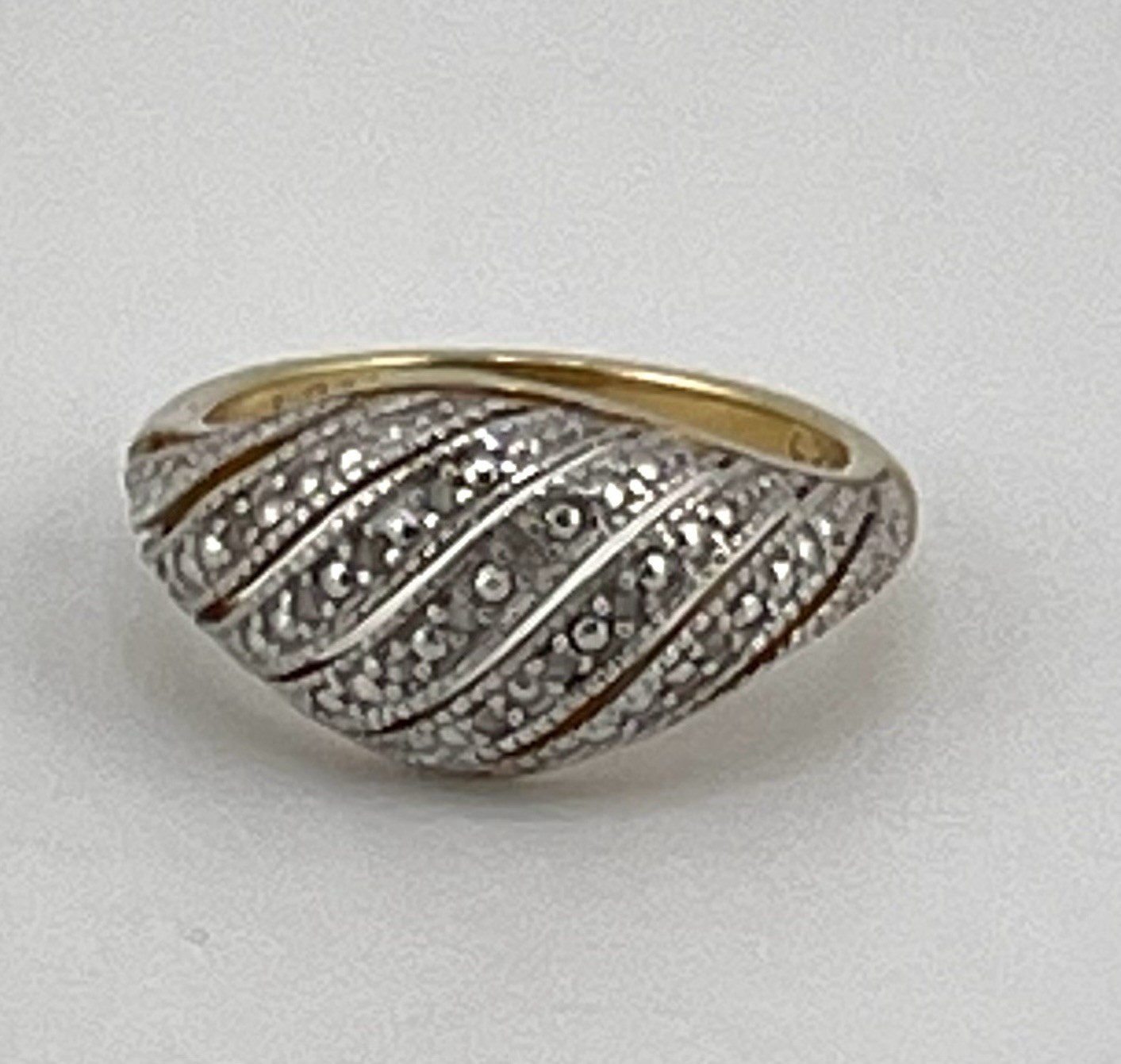 VINTAGE NVC RING Gold on 925 Sterling Silver w/Pave CZ’s/Size 7/weight 3.2grams
