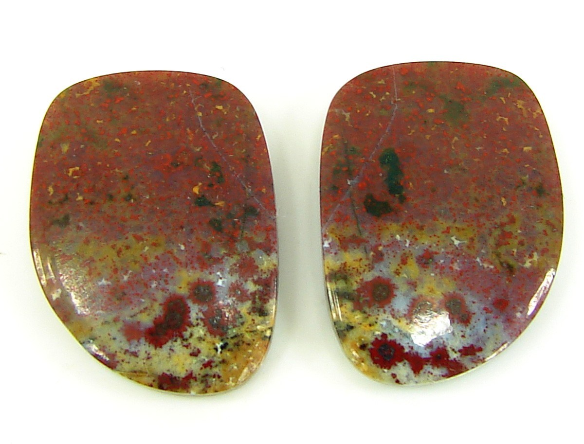 32.40 Ct Natural Dragon Blood Jasper Pair Gem Cabochon Wire Wrap Stone – 28603