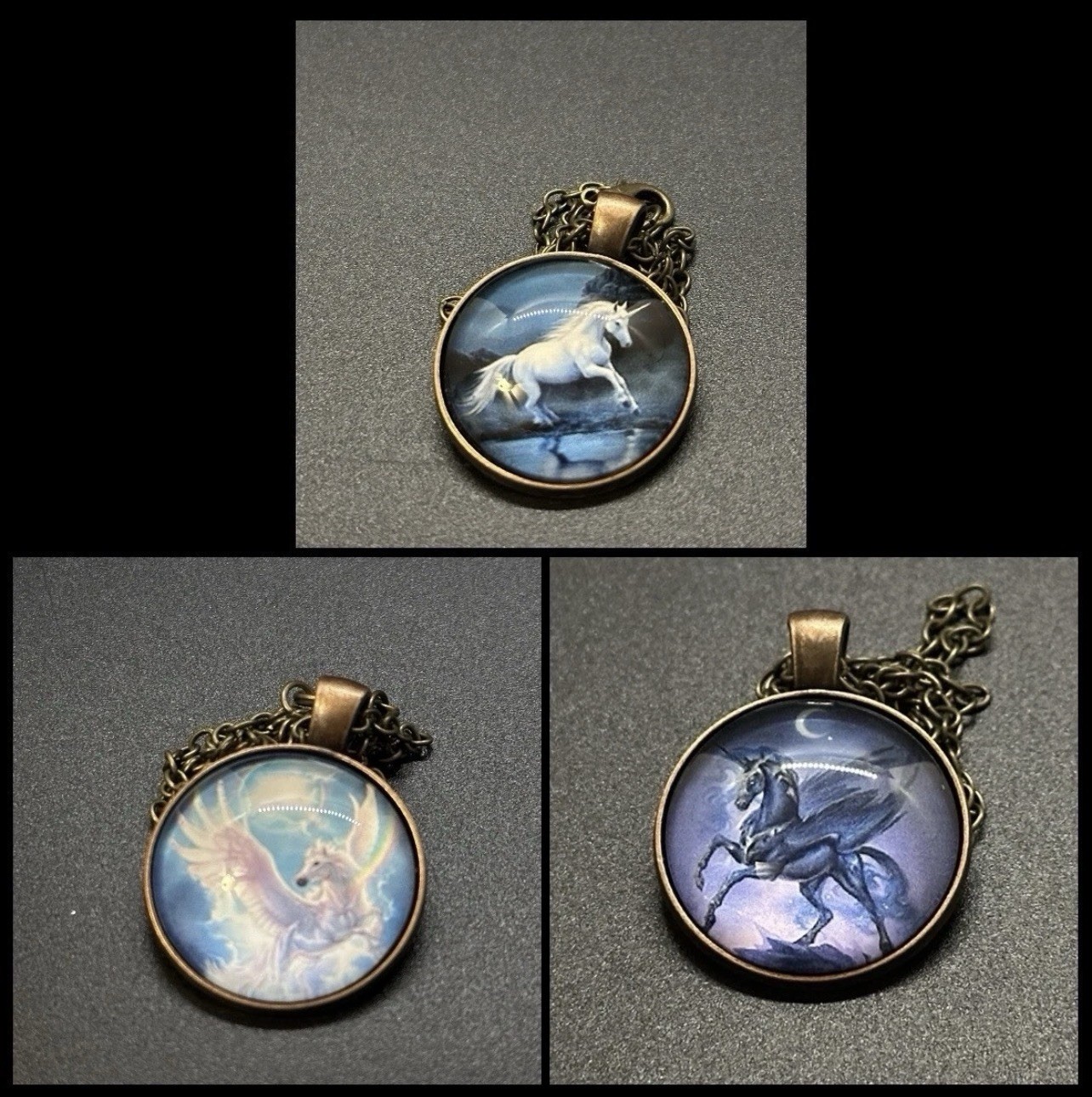 Mythology Horse Winged Unicorn Horse Brass Necklaces 20″ Pick Any 3 Necklaces