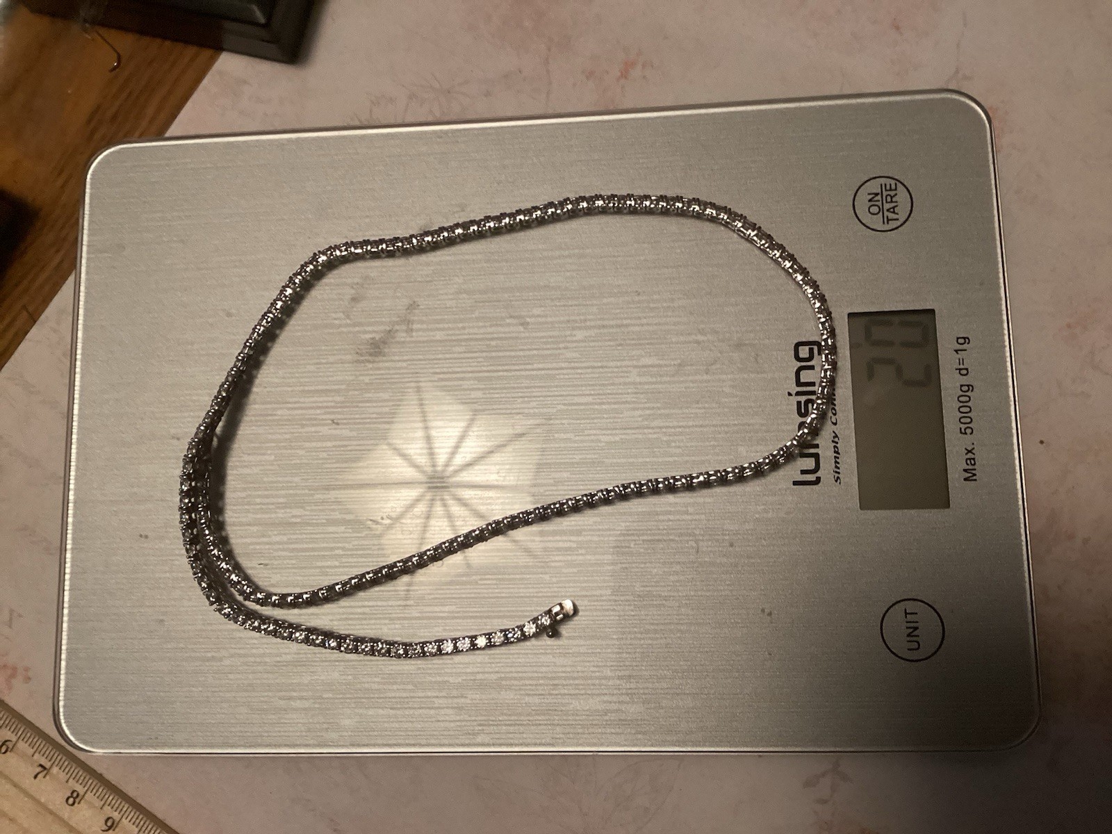 Sterling Silver Fusion Creations TENNIS Necklace 18” Cubic Zirconia 3mm Necklace
