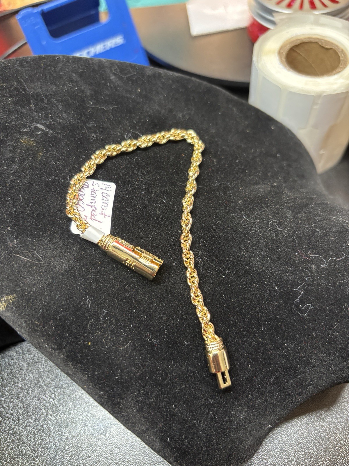Gold Fill Monaco Stamp Rope Bracelet