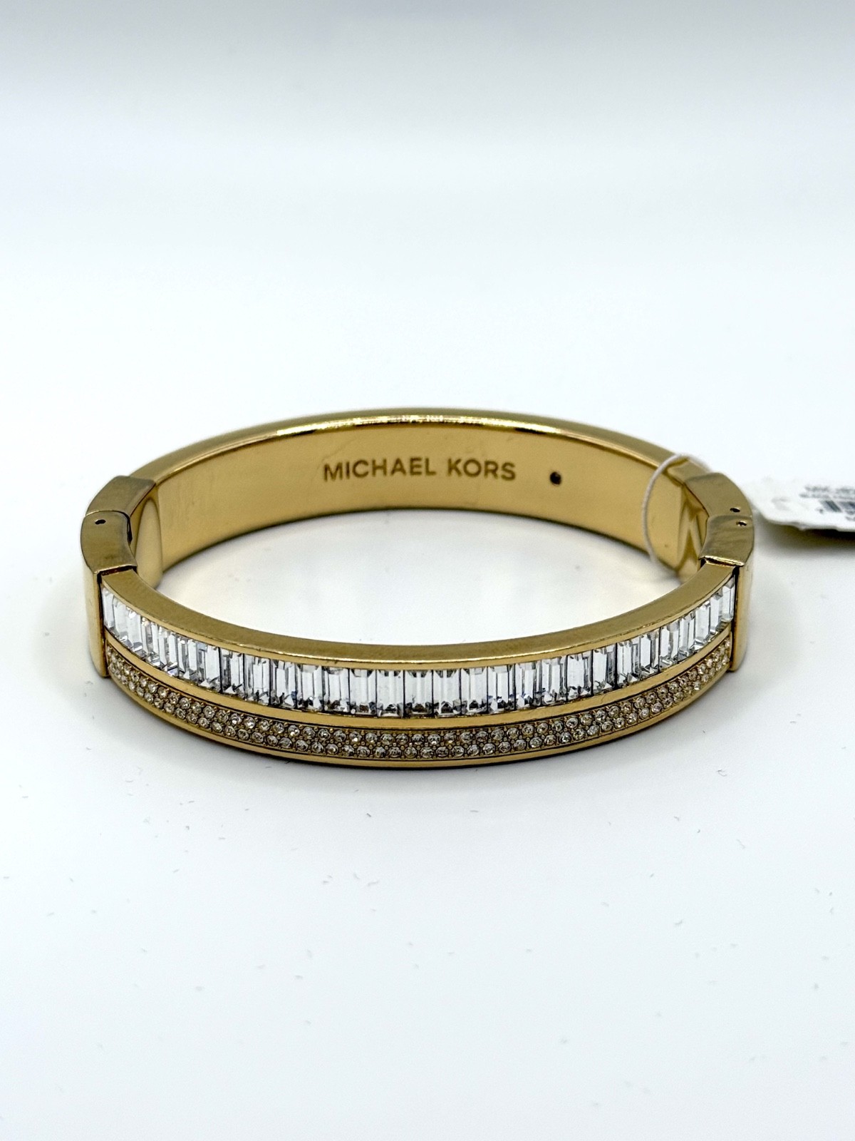 Michael Kors Pave Baguette Hinge Bracelet Gold-tone with Push Clasp Closure