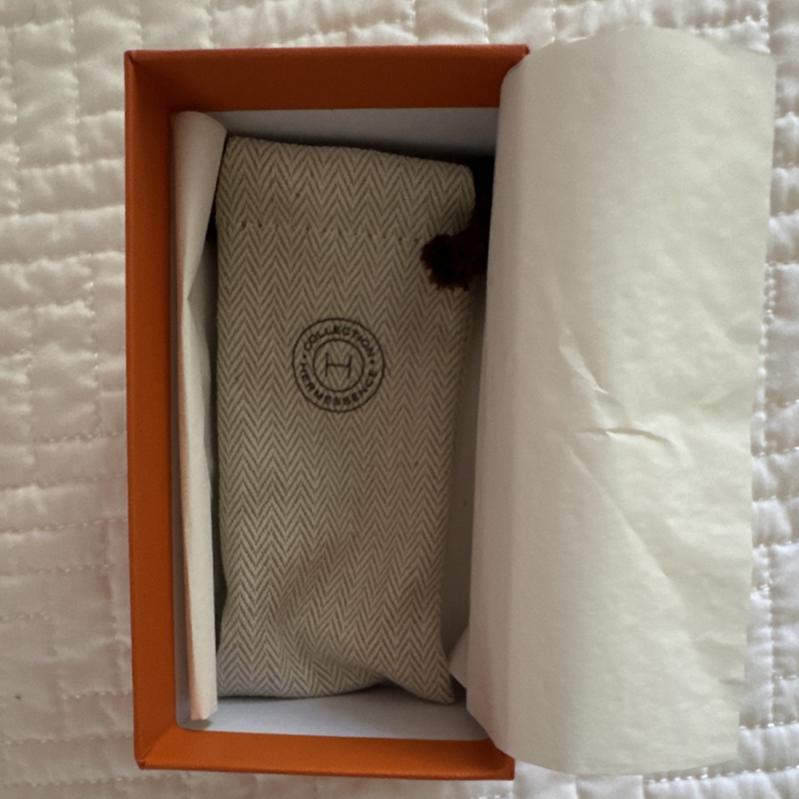 Hermes Orange Logo Lined Gift Box Paper/Cardboard 5×3 in Fits Bracelet