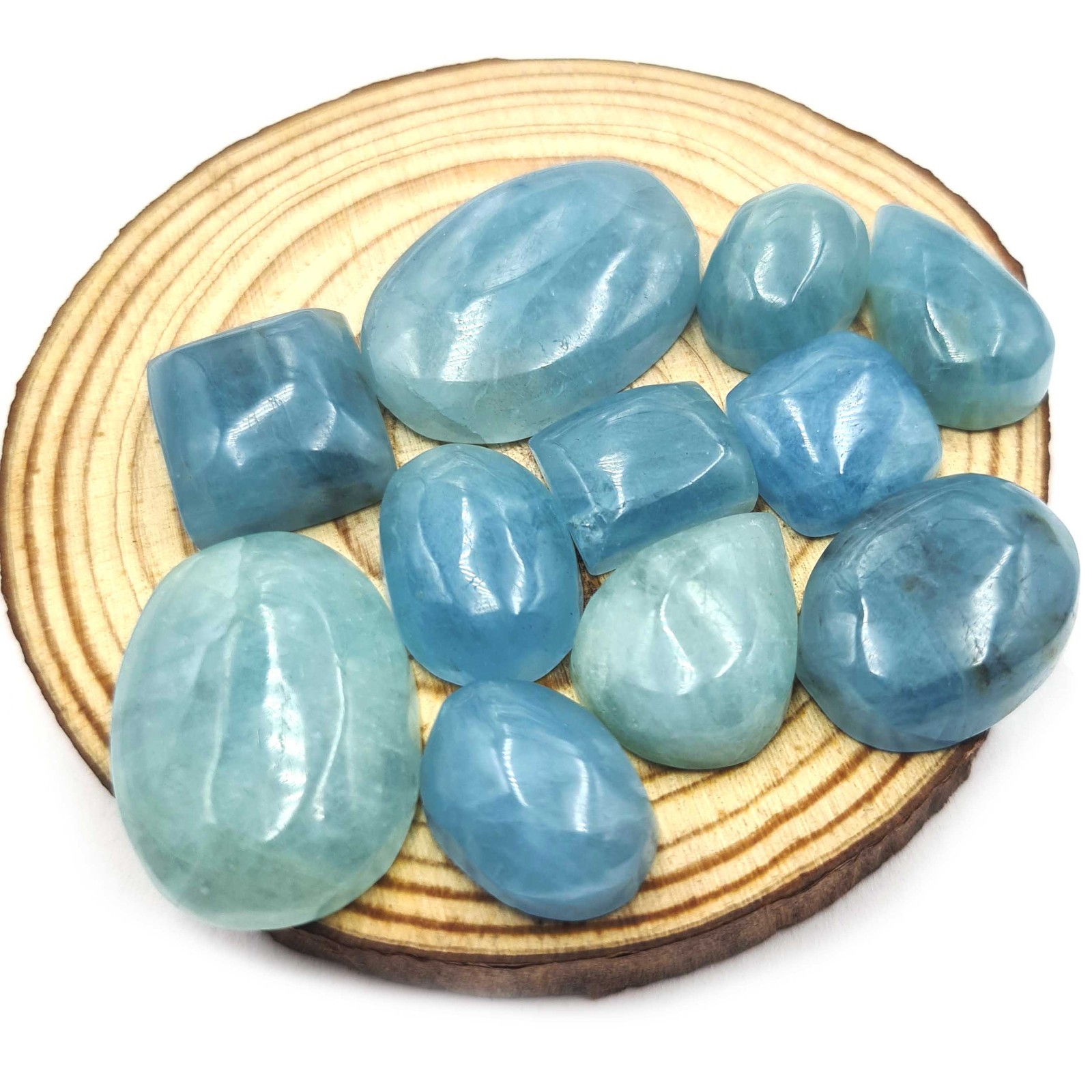 Natural Aquamarine Mix Shape Cabochon Gemstone Lot 8-10 Pcs 8*12-15*22 MM 100 CT
