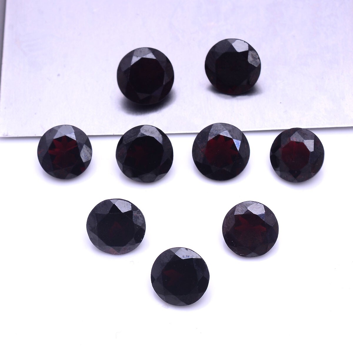 9 Pcs Natural Garnet 8mm Round Faceted Cut Untreated Huge Loose Gemstones Lot