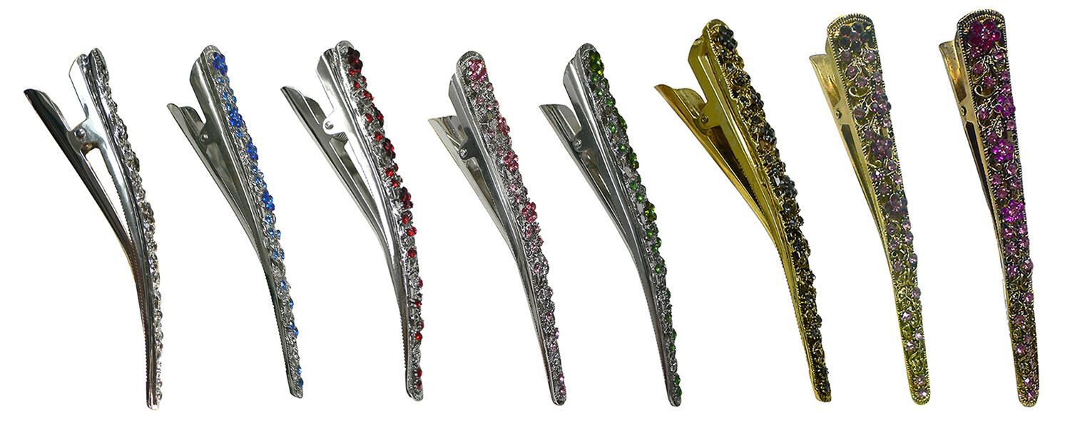 Set of 5 Crystal Alligator Duckbills Beakclips Serrated Edge NM86110-2-5