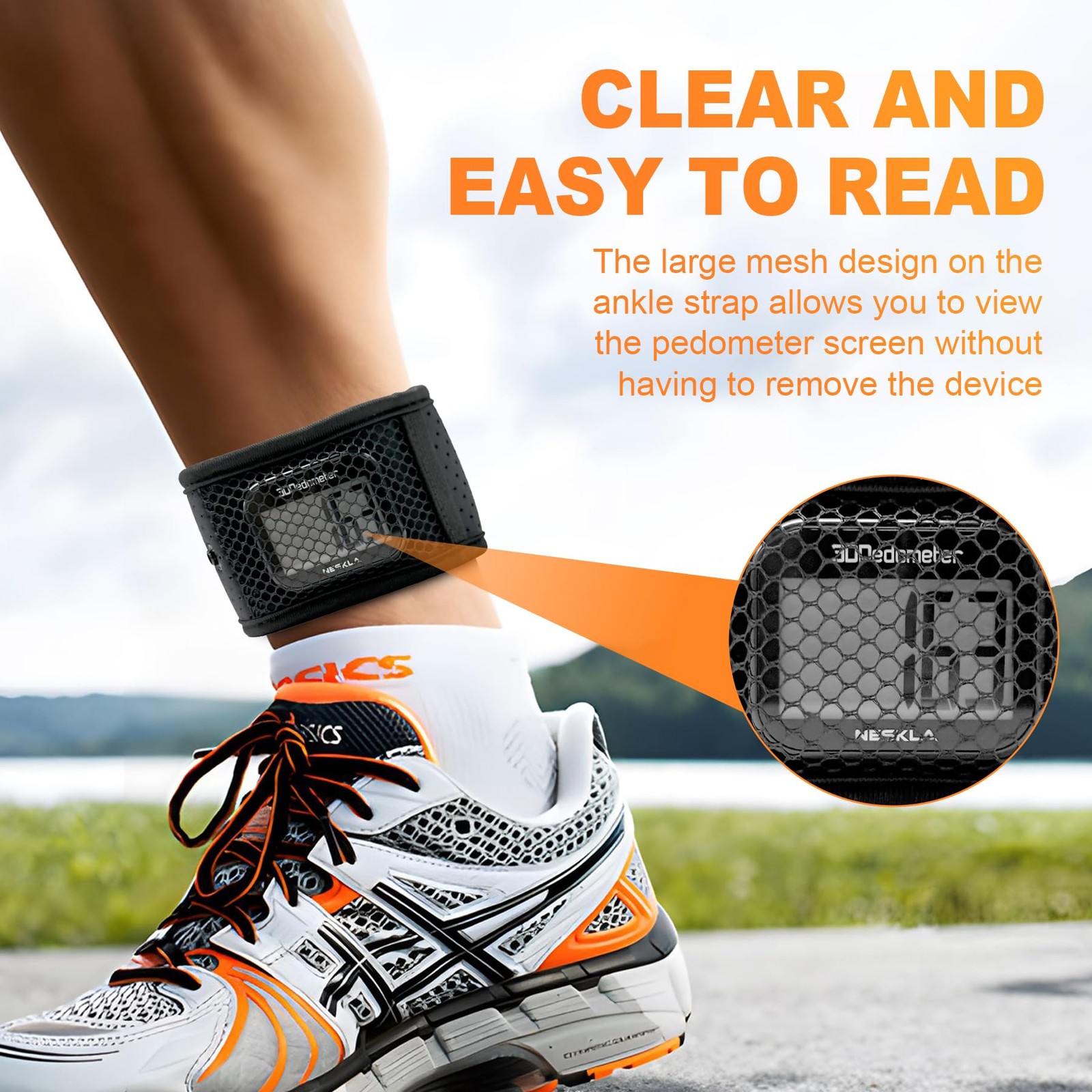 NESKLA Ankle Straps for Fitness Trackers, Soft Adjustment 13″, Black