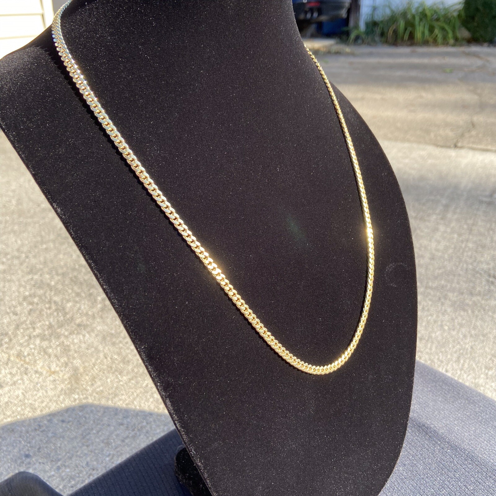 Gold Chain 14k Gold Vermeil Miami Cuban 24in 4mm .925 Italy