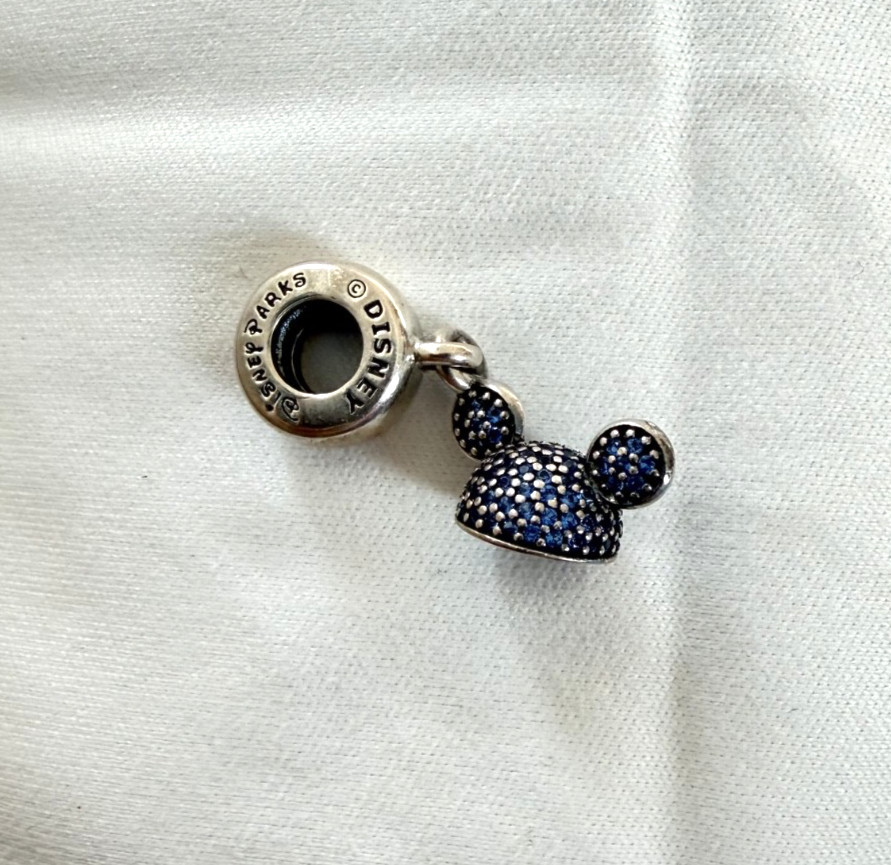 Pandora Disney Parks Blue Mickey Ears Dangle Charm