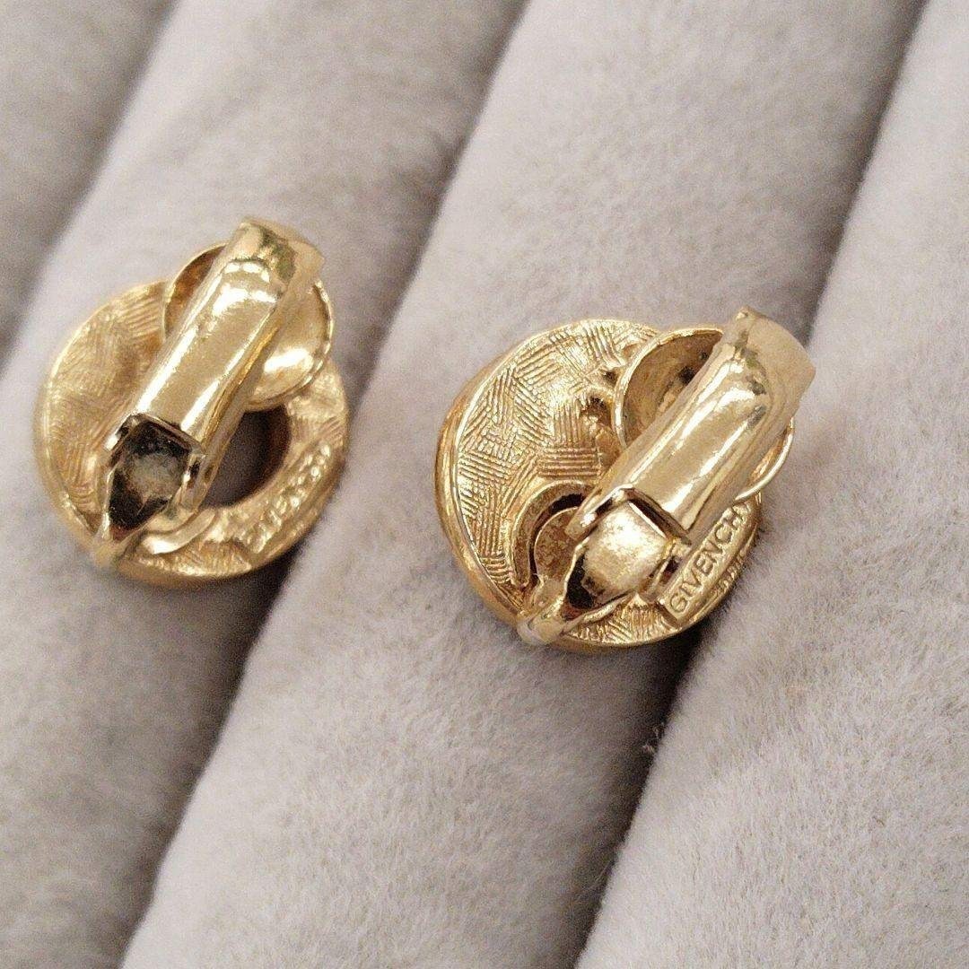 Excellent+++++ GIVENCHY G Logo Crystal Stud Earrings