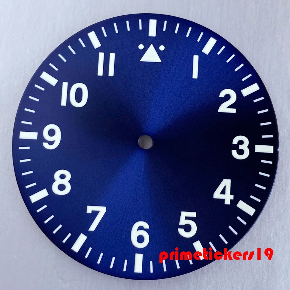 38mm Pilot Watch Dial+Hands Set Parts Luminous Fit NH35 NH36 NH38 ETA2824 PT5000