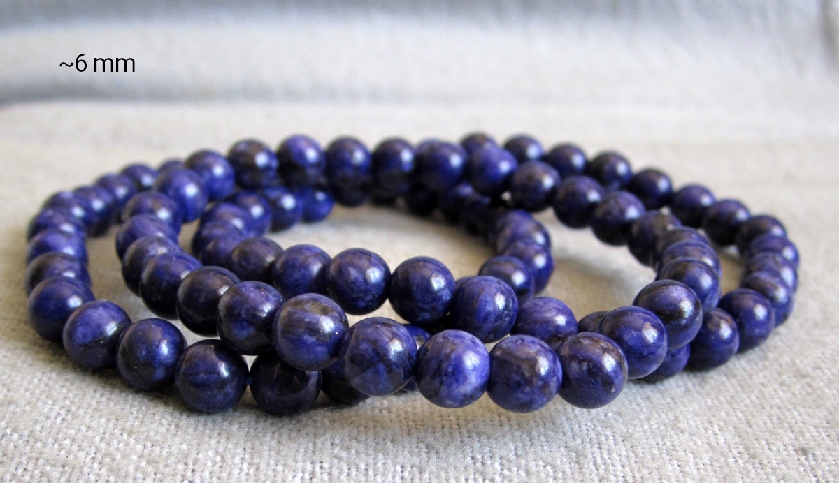 Bracelet made of charoite/eastern Siberia-balls Ø 6.3mm/16-19.5cm width-elastic