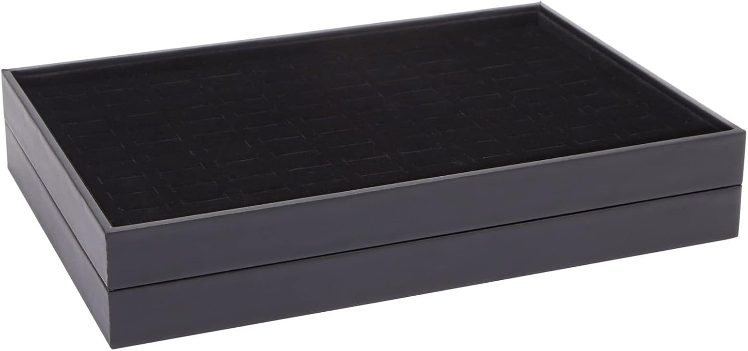 Juvale 2 Pack Ring Display Tray Velvet, 100 Slot Foam Jewelry Organizer