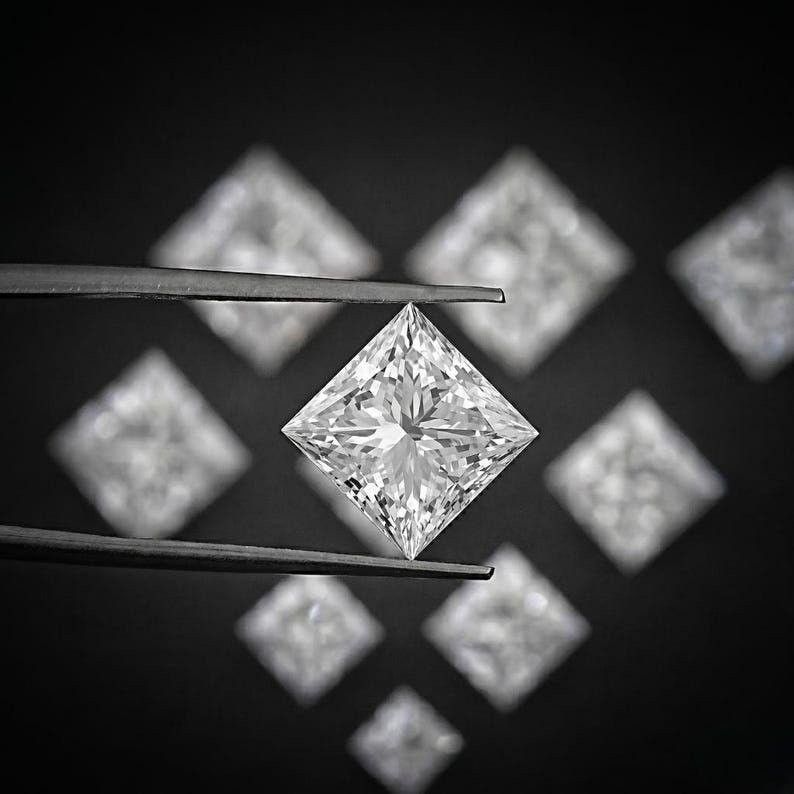 2 CT Princess Cut Loose Lab Grown Diamond Premium Quality D Color VVS1 Clarity