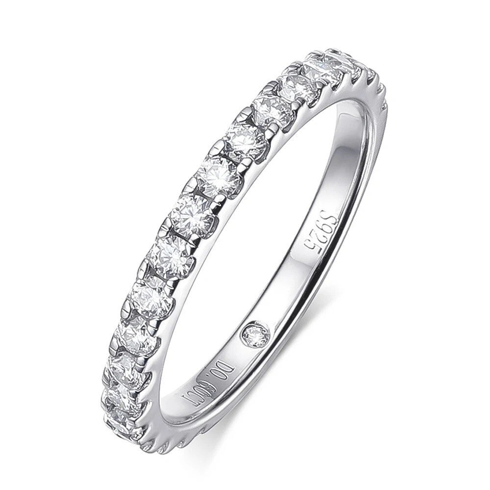 5Ct Dazzling Moissanite D/VVS1 Wedding Bridal Ring set 925 Silver Size 4-10 WG