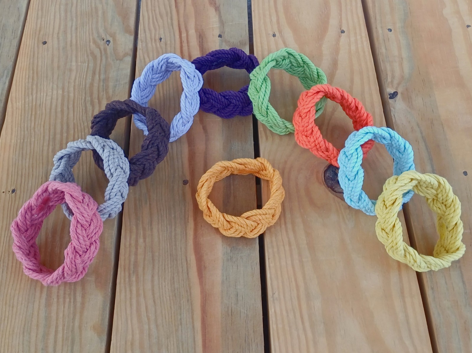 Sailor Knot Rope Bracelet Turks Head White Braided Nautical Beach Cord Bracelets