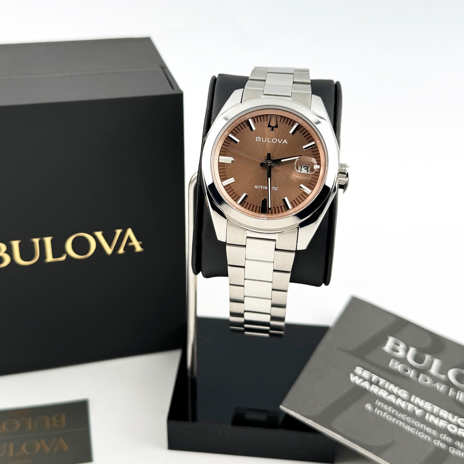 Bulova 96B470 Men’s Surveyor Automatic Brown Dial stainless Men’s Watch 39mm