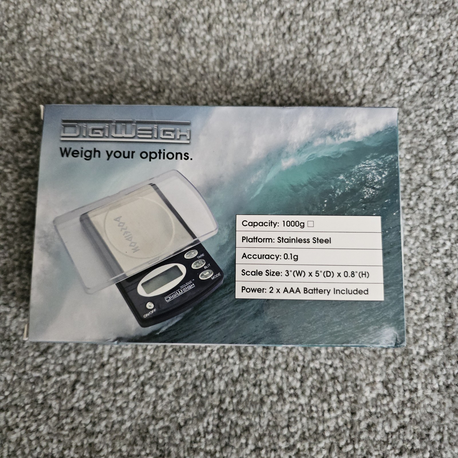 NEW DigiWeigh Professional Electronic Scale 1000 /0.1 grams POSEIDON SERIES