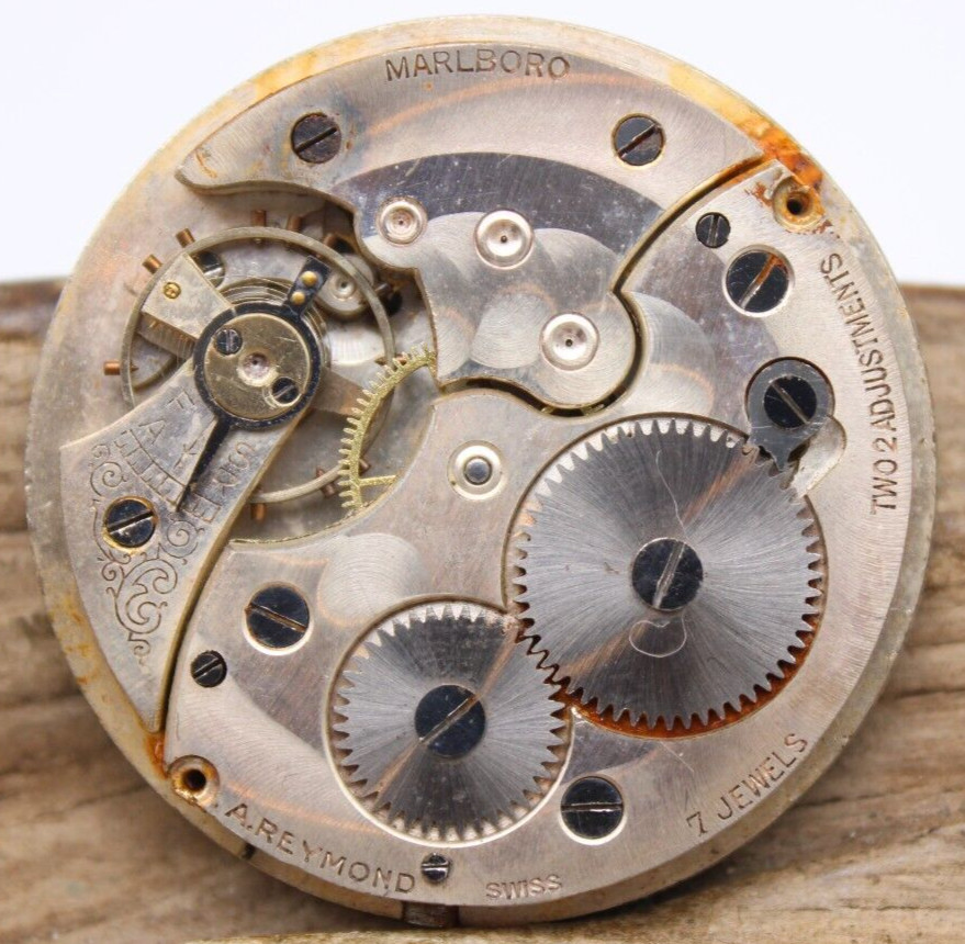 MARLBORO A. REYMOND SWISS MEN’S POCKET WATCH MOVEMENT 7j 39mm FOR REPAIR (SC2)