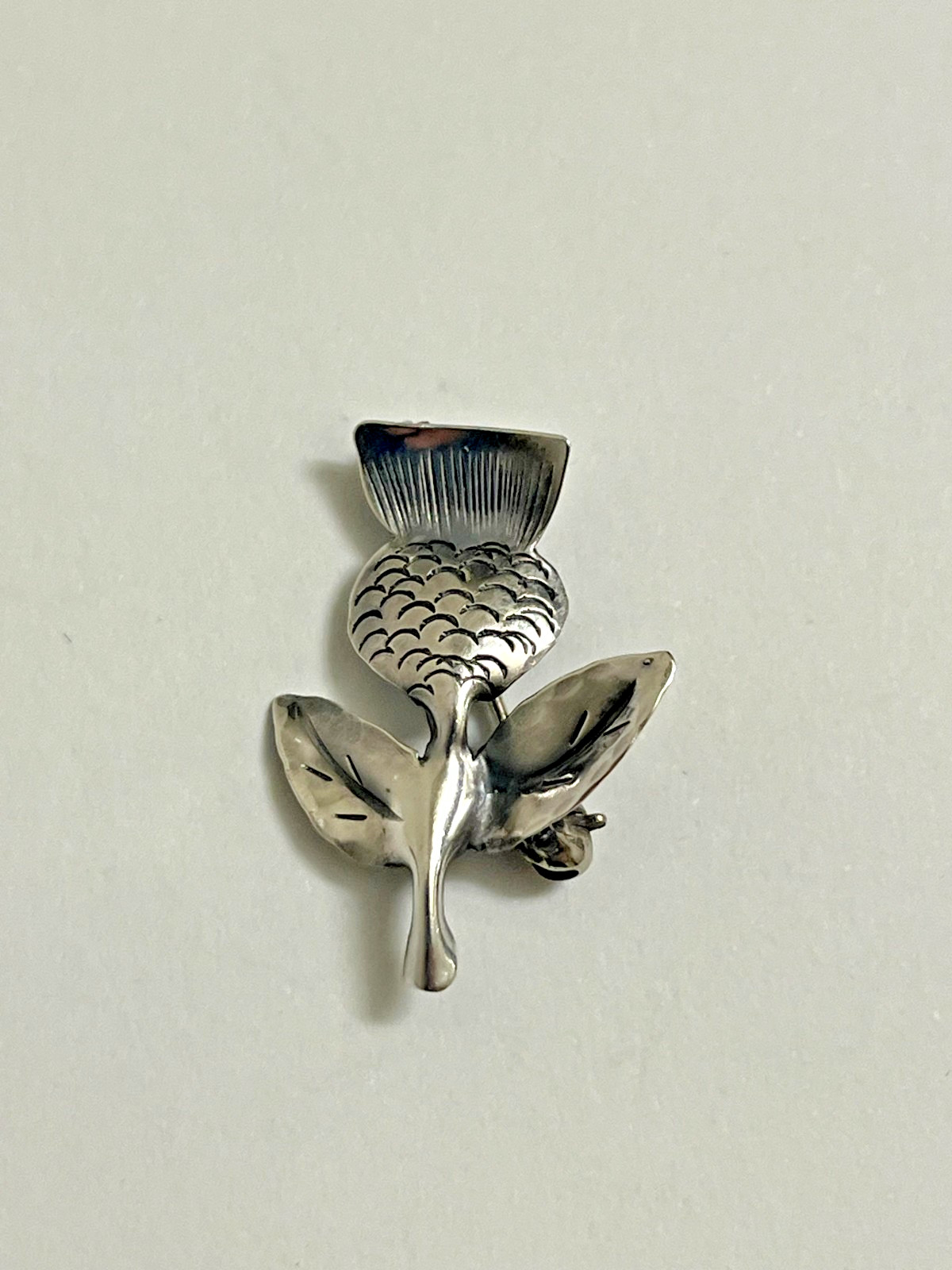 Vintage Stuart Nye Sterling Silver Scottish Thistle Brooch Pin – Signed NYE