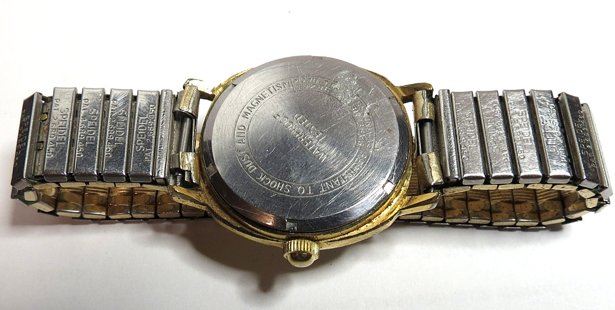 MEN’S VANTAGE BY HAMILTON 17’J STANDARD TIME 1i5 DAY/DATE GOLD TONE WRISWATCH