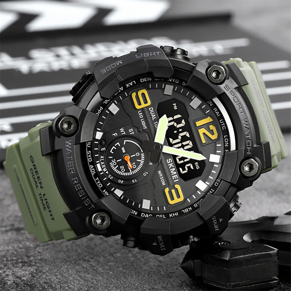 SKMEI Men Digital Quartz Watch Fashion Chronograph Military Sport LED Wristwatch