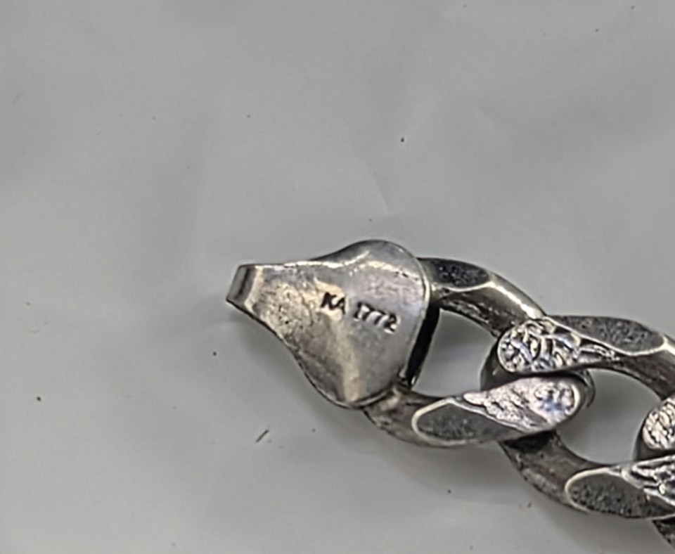 Karizia Spa Men’s 925 Sterling Silver Diamond Cut Miami Cuban Link Bracelet
