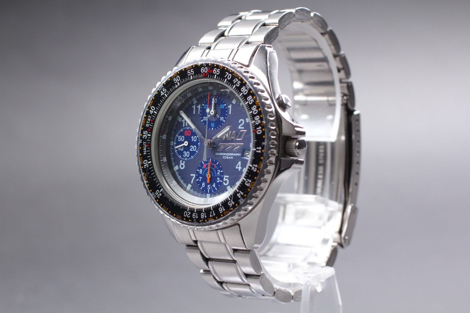 【EXC+5】 Seiko ANA777 Flight Quartz Chronograph Blue Dial Men’s Watch from JAPAN