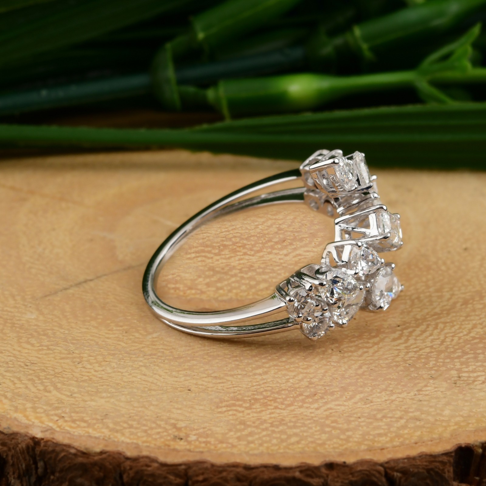 1.83 Ct SI/H Pear Cut Natural Diamond Ring Jewelry Gift 14k White Solid Gold