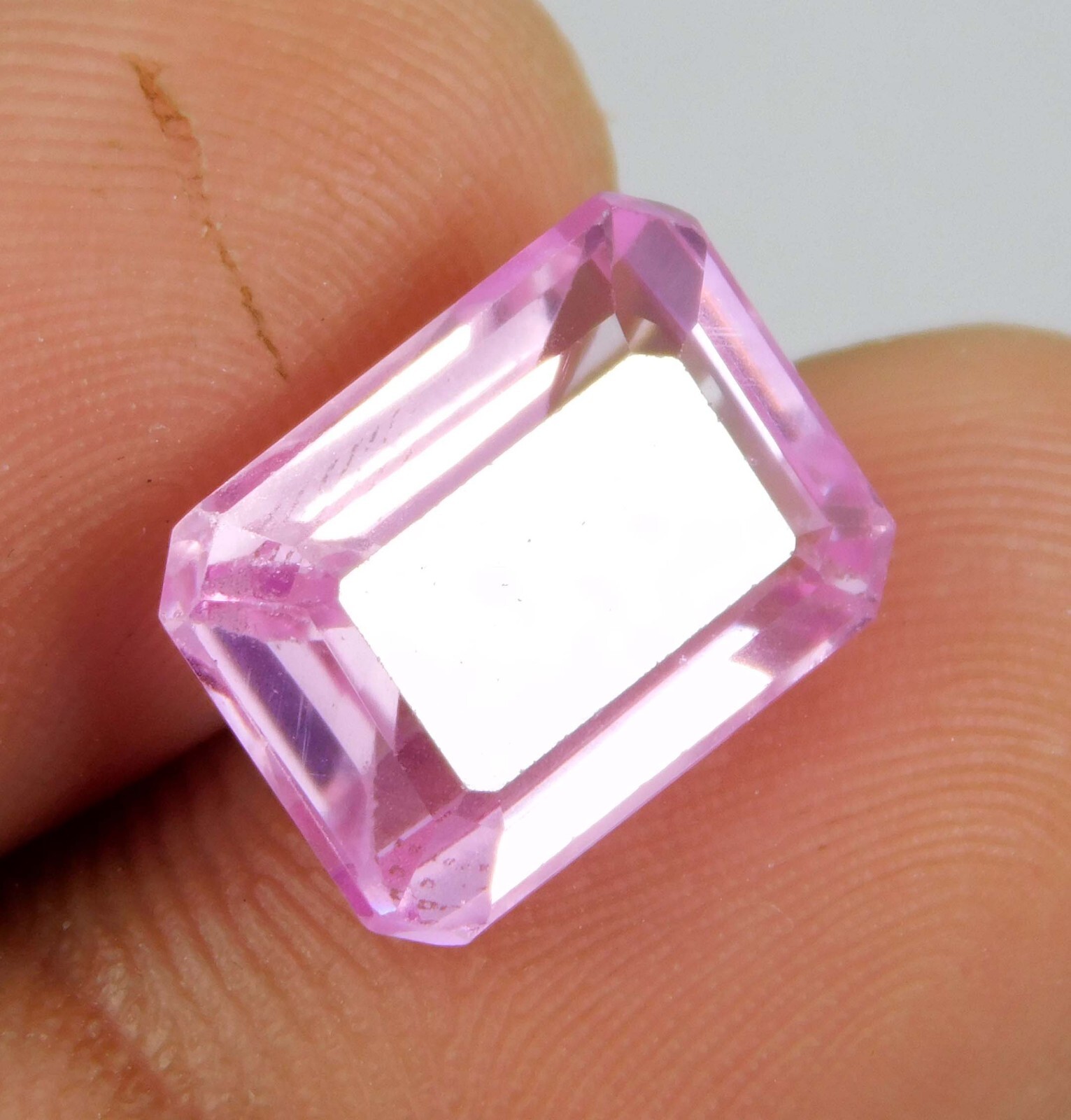 “Stunning 11.40 Ct Natural Pink Sapphire Emerald Cut Certified Loose Gemstone”